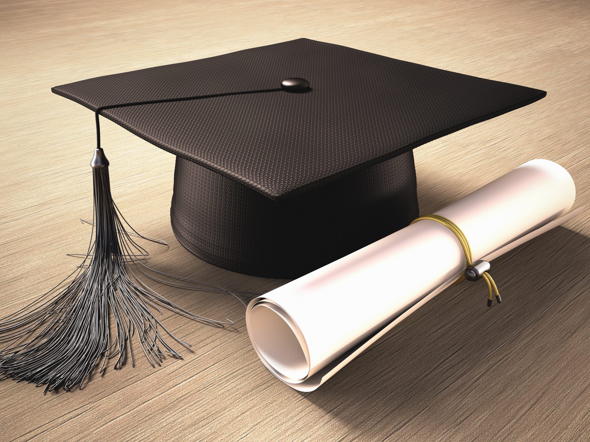 graduation cap and certificate