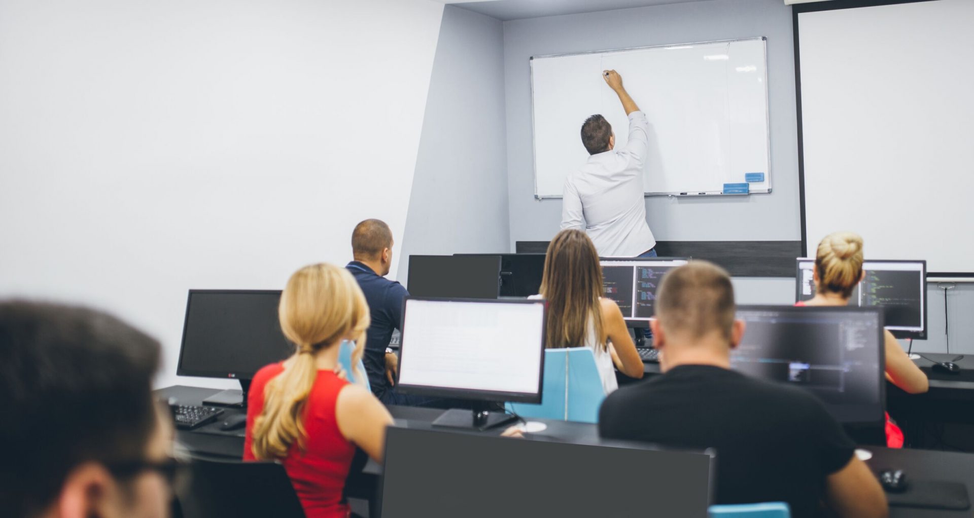 Teacher writing on the board Individual Public Training